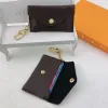 Designer Key Pouch Fashion Leather Purse Keyrings Mini Walls Coin Credit Card Holder 9 Colors 2023