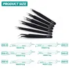 Tweezers de aço inoxidável antiestático Manutenção de precisão Reparo industrial Ferramenta Curvida Modelo de trabalho Fazendo boca pontiaguda