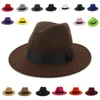 Chapeaux à large bord Chapeaux seau Respirant Couleur unie Classique Noir Élastique Fedora Chapeau Unisexe Feutre De Laine Jazz Chapeaux Élégant Hommes Femmes Large Bord Panama Trilby Cap 230403