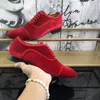 Dress Shoes Top Fashion Red Velvet Men High Quality Oxfords Lace-up Formal For Luxury Party And Banquet