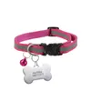 Hundhalsar kopplar personlig hund tagg rostfritt stål namn graverade id taggar husdjur reflekterande krage för valpkatt accessorier justera 19-32 cm 230403