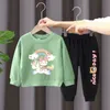 Jassen Meisjes Cartoon Sets 2023 Kinderen Sportshirts met lange mouwen Broekpakken Herfst Lente Kinderkleding Tiener Eenhoorn 2 10T 231110