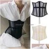 Andere Modeaccessoires Gürtel Vintage Party Streetwear Y Mesh Taillentrainer Durchsichtig mit Trägern Fashion Cincher Girdle Dhgarden Dhybt