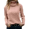 Women's Sweaters Women Fashion Loose Knit Sweater Simple Solid Long Sleeve Slim Turtleneck Pullover Top Light Soft Comfortable