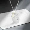 Anhänger 925 Sterling Silber Wassertropfenförmige Liebeswinkel Träne Mondlicht Opal Blüte Kirsche Blume Anhänger Halskette Für Frauen Halsband