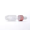 Groothandelsmonsterverpakking 1 ml 2 ml 3 ml 5 ml Mini Glass Druppper flessen met roségouden deksel voor reizen