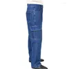 Men's Jeans Durable Work Wear Tactical Cargo Pants Men Straight Baggy Loose Wide Leg Traveling Trousers Multi-Pockets Clothes