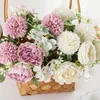 Dekorativa blommor 32 cm Big Silk Peony Wedding Hydrangea Bouquet Christmas Wreath Dekorera vas för hemfest Scrapbooking Diy Artificial