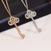 Tiffanylris ecklace bijoux S925 Argent Haute Édition Nouveau Plein Diamant Clé Iris Collier Tournesol Diamant Or Rose Pendentif Chandail Chaîne tiff