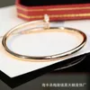 2023 explosive bracelet Tiktok V Gold Card Home Head and Tail Nail Drill Bracelet Champagne Gold CNC High Edition Luxury Bracelet Does Not Fade