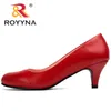 Dress Shoes Royyna Spring herfststijlen Pumps vrouwen grote size mode sexy ronde teen zoete kleurrijke zachte vrouwen schoenen 230403