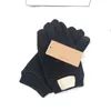 Guantes con dedos divididos para mujer, guantes sólidos de felpa para exteriores para otoño e invierno