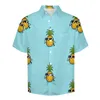 Männer Casual Hemden Ananas Ananas Sonnenbrille Obst Strand Hemd Hawaiian Neuheit Blusen Männlich Gedruckt Plus Größe 4XL