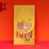 Gift Wrap 2Pcs/Set 2023 Chinese Year Red Envelope Wedding Invitation DIY Packing Card Lucky Flowers Paper Envelopes