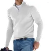 Pulls pour hommes Hommes V Cou Polaire Zipper Pulls à manches longues Mode Hip Hop Turtleneck Polo Top Shirt Pull Automne Hiver Bottom Plus