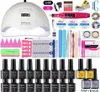 Nagelkonstsatser Set UV LED -lamptork med 12 st Pol Polish Kit Soak Off Manicure Tools Electric Drill6073738