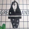 Lüks moda bikinis set yular pedler siyah yaz mayo takım elbise tatil seksi kadın mayolar