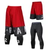 Mens shorts män som kör komprimering Sweatpants Gym Jogging Leggings Basketball Football Fitness Tight Pants Outdoor Sport Clothes Set 230403