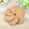 Table Mats Natural Round Wooden Non-slip Slice 6/10 PC Teacup Coffee Cup Drink Holder DIY Tableware Decoration Durable Mat