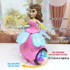 Bebekler Prenses Müzikal Dancing Angel Bebek 3D LED Işıklar Müzik ve 360 ​​Spinning Electric Peri Kız Oyuncak 231110