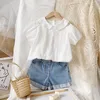 Kids Shirts Girl Cute Summer Blouse Kids Children Short Sleeve Shirt 230403