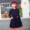 Fille robes filles robe tricotée automne hiver pull enfants vêtements de fête adolescente enfants élégant arc mignon coeur imprimé 6-10y