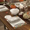 Table Mats Vintage Fall Pumpkin Placemats Set Of 4 Thanksgiving Autumn 12x18 Inch Party Home Dining Decor