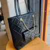 23B boodschappentas met grote capaciteit, 35 cm leer, diamantruit, zilveren hardware, metalen gesp, luxe handtas, gematelasseerde ketting, crossbodytas, reisluchthaventassen, schoudertas