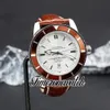 46 mm SuperOcean Heritage II AB2020161 A2813 Montre automatique pour homme Cadran blanc Boîtier en acier Lunette marron Bracelet en cuir marron Date Montres pour hommes Timezonewatch Z30b