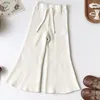 Trousers 1 7Yrs Baby Girls Knitted Stripe Stretch Versatile Autumn Infant Flare Pants Toddler Wide leg Korean 231110