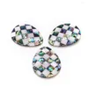 Pendant Necklaces 1pcs Natural Abalone Shell White Mosaic Pattern Water Droplet Jewelry Making Necklace Earrings Elegant