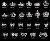 100 Stück silberne Kronenbögen Strass Nageldesign Legierung 3D DIY Krone Nagelkunstzubehör Anhänger Dekorationen Zubehör ML55849737911