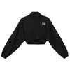 Women's Jackets Lygens Zipper Letter Embroidery Long Sleeve High Waist Sporty Crop Top Coats Y2K Streetwear Wholesale Korean Outfit