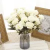 Decoratieve Bloemen Kunstbloem Pioenzijde Bruiloft Kersttafereel Nep Zomerdecoratie Bruid Holding Boeket Faux Arrangement