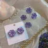 Boucles d'oreilles Sexy à fleurs violettes pour femmes, accessoires de Club de fête, bijoux à la mode, perles coréennes