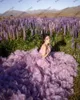 Abiti casual Giardino Fiori di lavanda Donne Piuttosto fatti a mano Maglia floreale Abiti lunghi da ballo di fine anno Est Tulle Pografia Abito da principessa