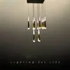 Pendelleuchten Moderne minimalistische Restaurantbar LED-Kronleuchter Acryl Aluminium Meteorschauer Beleuchtungskörperlampe