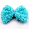 Decorative Flowers 20PCS Rosette Bow Triplex Row Chiffon Rose Classic Flower Bowknot Solid Hair Bows Born Accessory Without Clips
