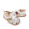 Sandales bébé filles garçons sandale en cuir PU souple antidérapant évidé chaussures plates d'été pour décontracté quotidien Z0331