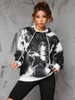 Dames Hoodies Bold Shade Gothic Donkere Tie Dye Print Sweatshirts Jaren '90 Grunge Streetwear Vrouwen Herfst Punk Capuchon Losse Pentagram Truien