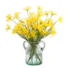 Kwiaty dekoracyjne 5-Headed Daisy Home Room Decoration Wazon Floral Plant sztuczny kwiat jedwabny jedwabny bukiet 53 cm