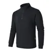 Herrtröjor spring casual tröjor kvart-zip fleece pullover långärmad stativ krage solid dagliga toppar