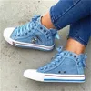 Toe Dress Lace-up Shoes Denim Flat-heel Women Round Skull Metal Decoration High-top Comfortable Fashion Classic Platform Casual Sneakers 230403 290