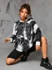 Dames Hoodies Bold Shade Gothic Donkere Tie Dye Print Sweatshirts Jaren '90 Grunge Streetwear Vrouwen Herfst Punk Capuchon Losse Pentagram Truien