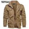 Herenjassen TACVASEN Oversize winter dikker fleece casual jassen Heren katoenen jas Multi-zakken Tactische jas Parka's Windjack 231102