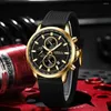 腕時計Crrju Men Quartz Watch Luxury Sports Waterproof Chronograph Luminous Date Man Wristwatch Business Leather Men's Watches Clock