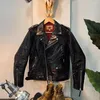 Erkek Ceket Terzi Brando 22-23 İtalya Tamamen Sebze Tabanlı Cowhide Classic 613 Kısa Erkekler Vintage Biker Ceket Talon Alüminyum