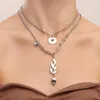 Naszyjniki wisiorek punkowy vintage ogień płomień Naszyjnik czaszki dla kobiet mody geometryczne grube łańcuchy Choker Kołnierz biżuteria Prezent