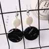 Stud Earrings Unique Design Geometric Round Acetic Acid Wood Grain For Women Charm Ear Jewelry Accessories Wholesale