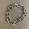 Ovale Kette Armband Mode Damen Herren Geflochtene Twisted Wire Silber Armbänder